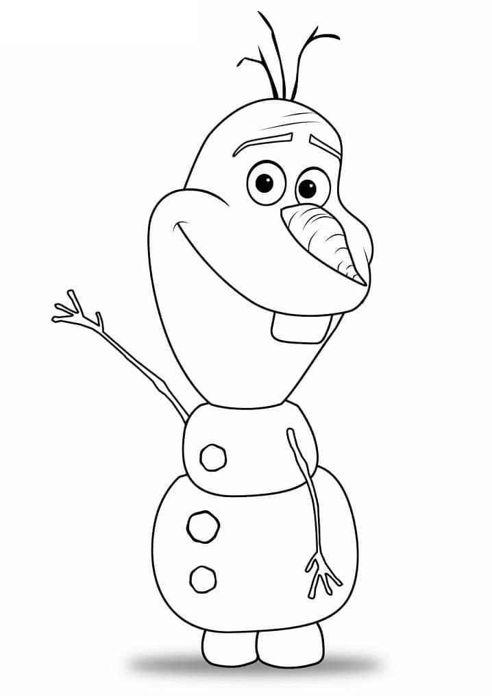 Cute olaf coloring page