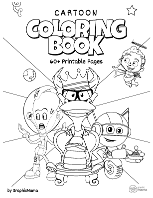 Cartoon coloring book free printable pages pdf by