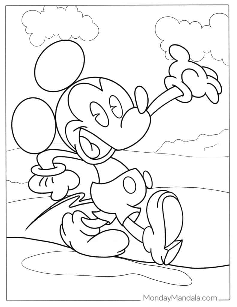 Mickey mouse coloring pages free pdf printables