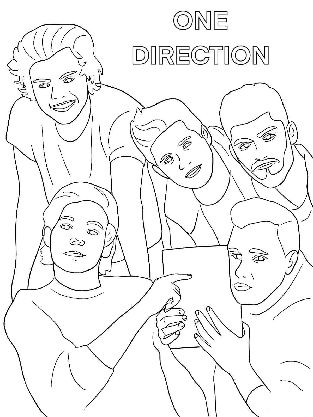 One direction coloring pages