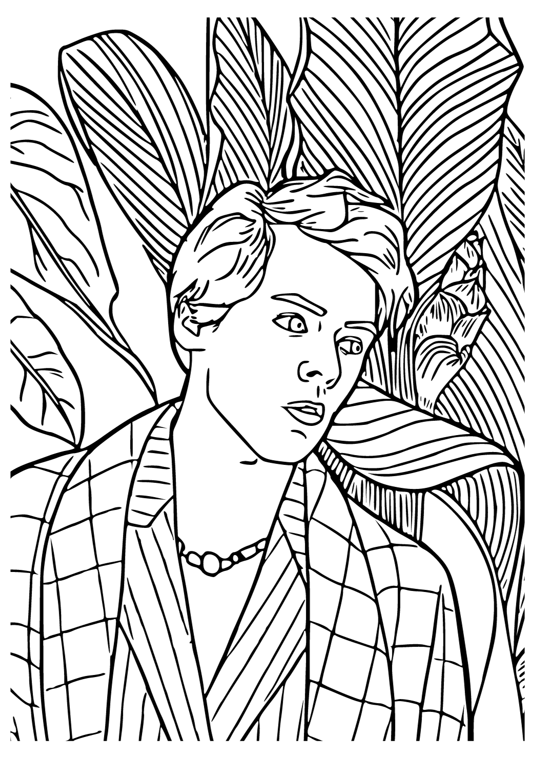 Free printable harry styles nature coloring page for adults and kids