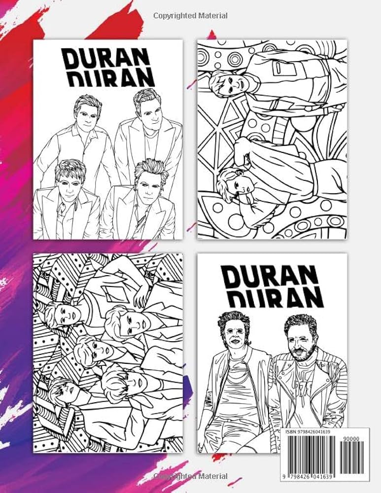 Duran duran coloring book an amazing coloring book with lots of illustrations for relaxation and stress relief wittmann vladimir books