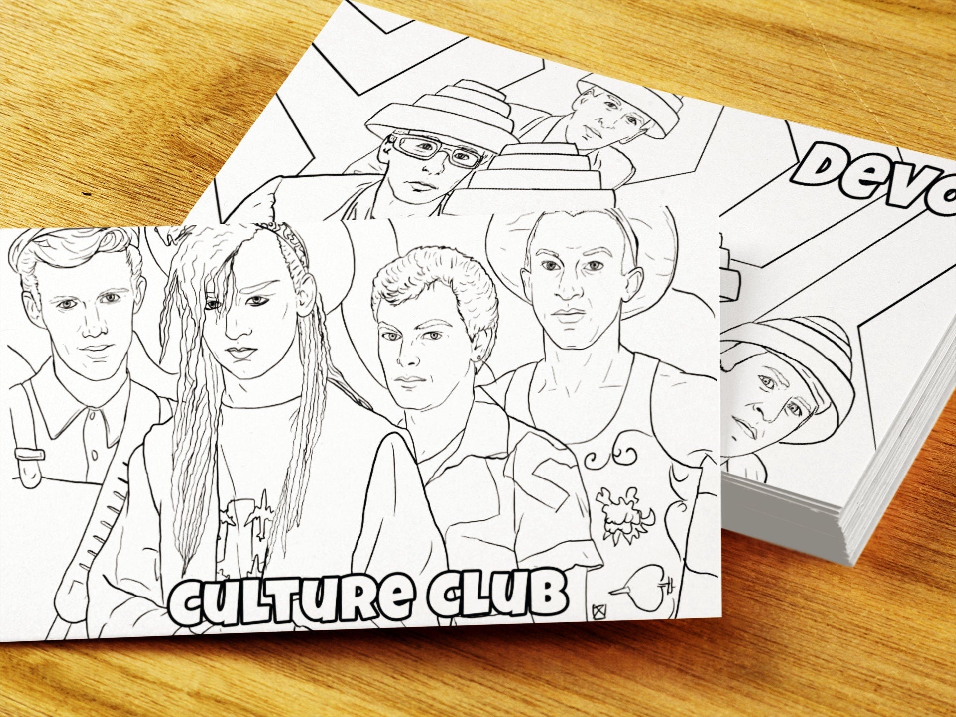 New wave colouring postcards set of music postcard gift for new â