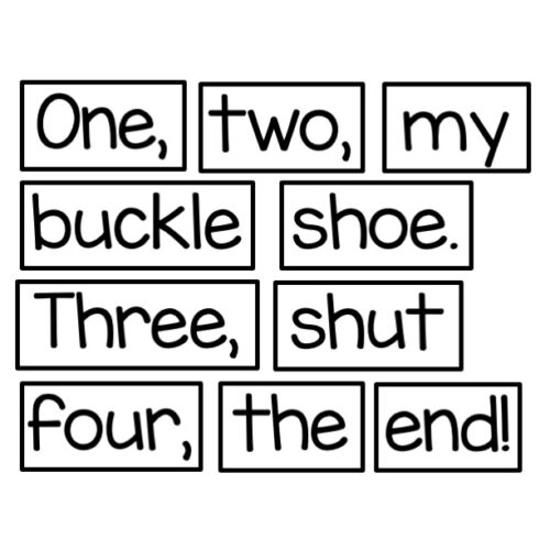 Pocket chart poem one two buckle my shoe nursery rhyme made by teachers