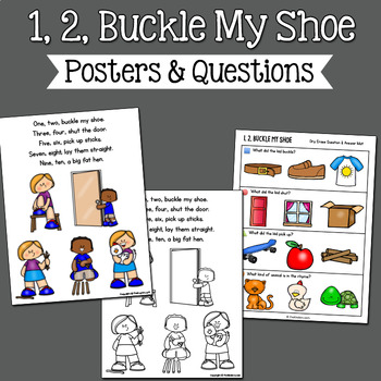 Buckle my shoe rhyme books sequencing cards by karen cox