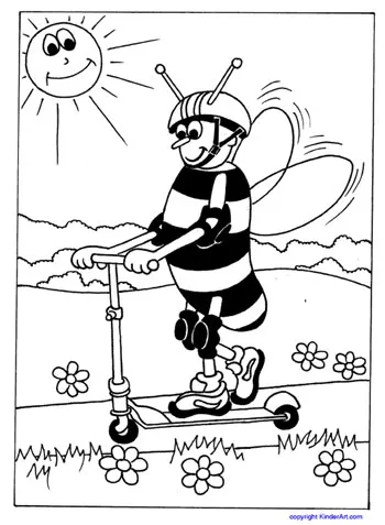 Free safety bee coloring pages to print and color online colouring book printable pages from and kindercolor