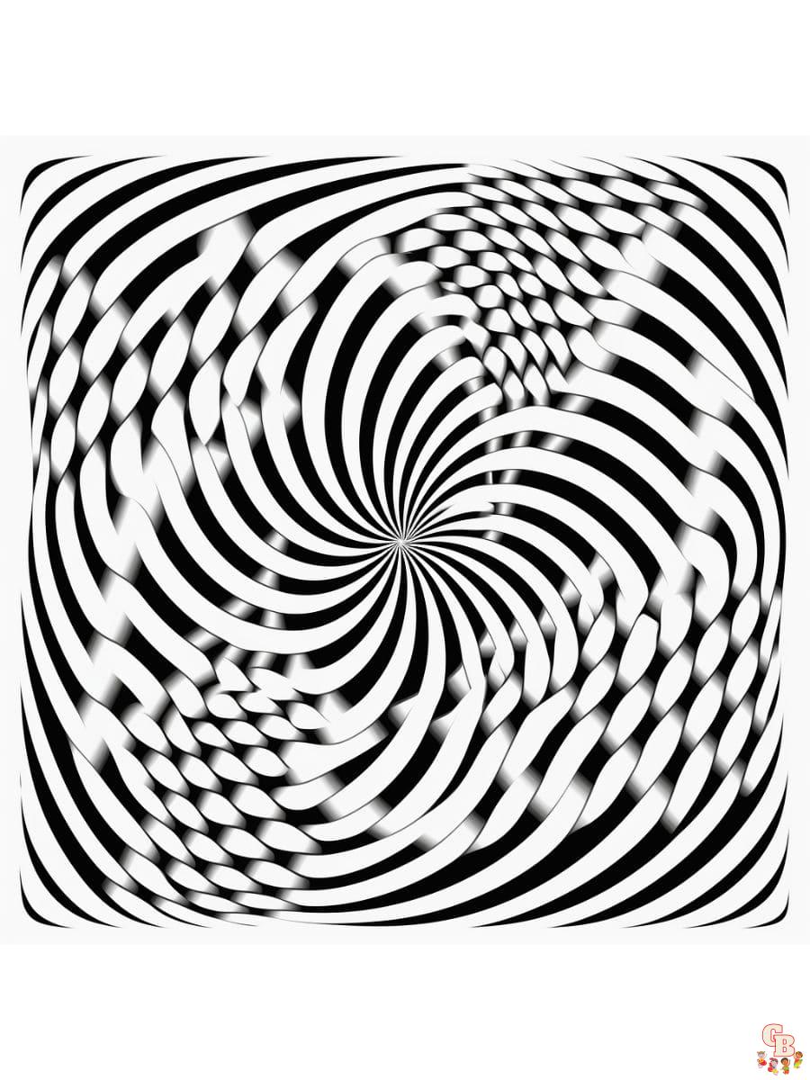 Printable optical illusion coloring pages free for kids and adults