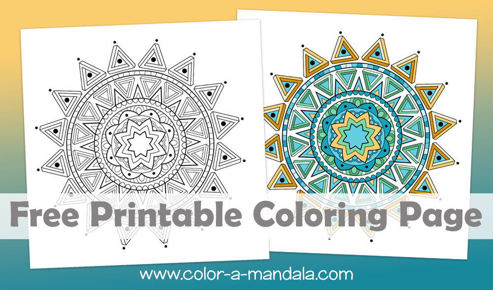 Optical illusion mandala coloring page m