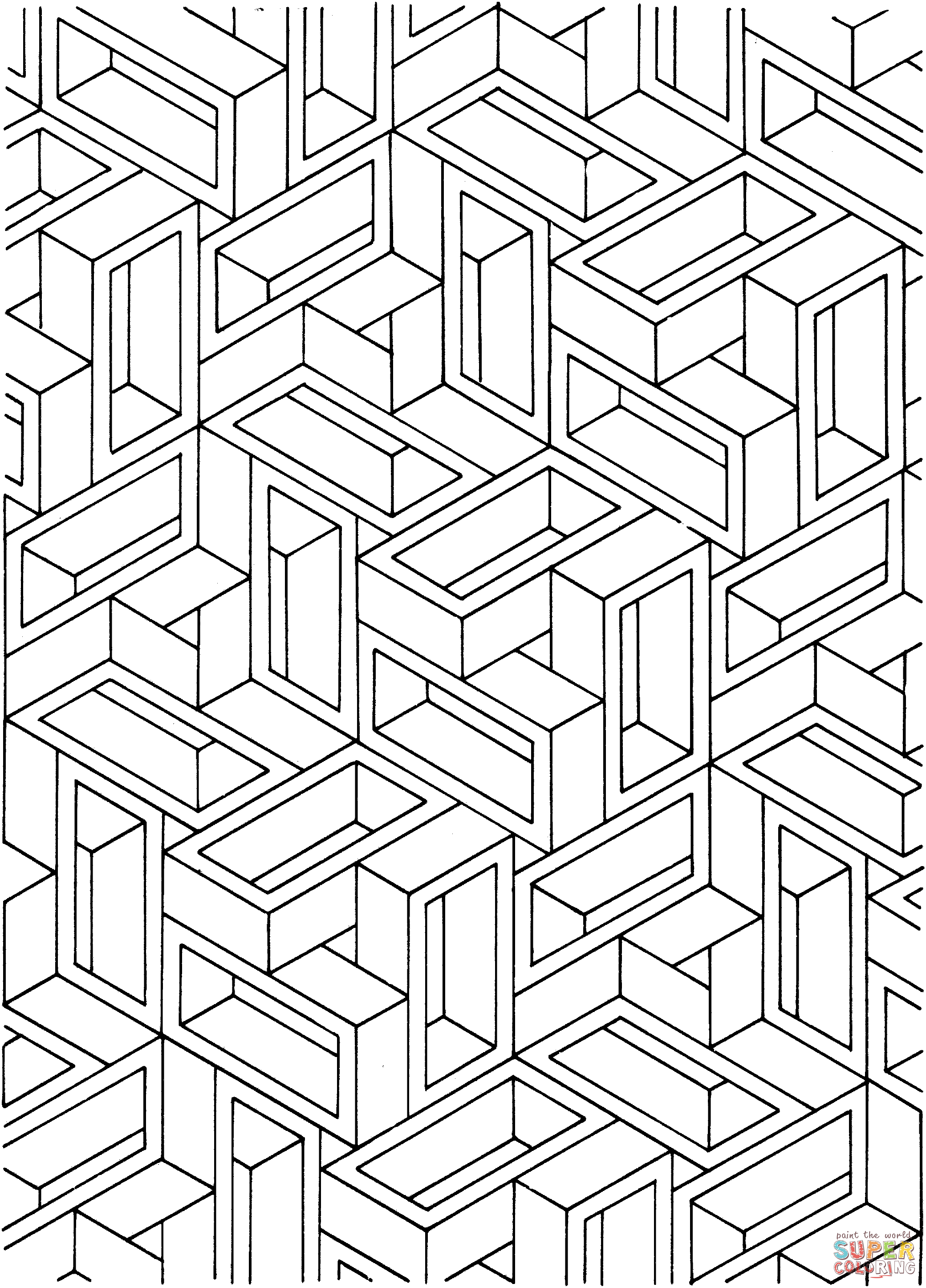 Optical illusion coloring page free printable coloring pages