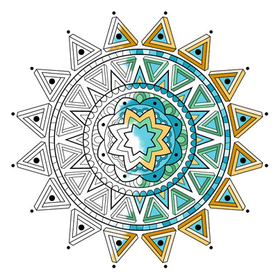 Optical illusion mandala coloring page m