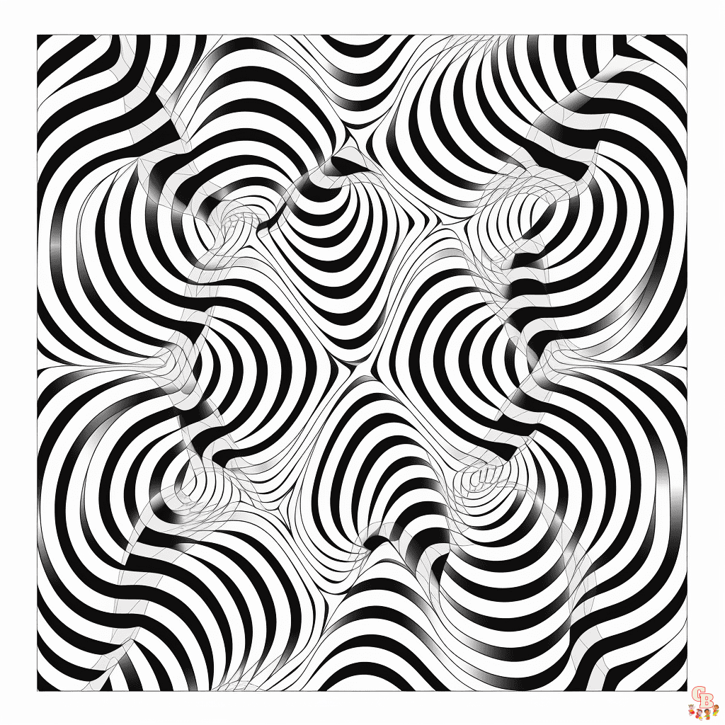 Printable optical illusion coloring pages free for kids and adults