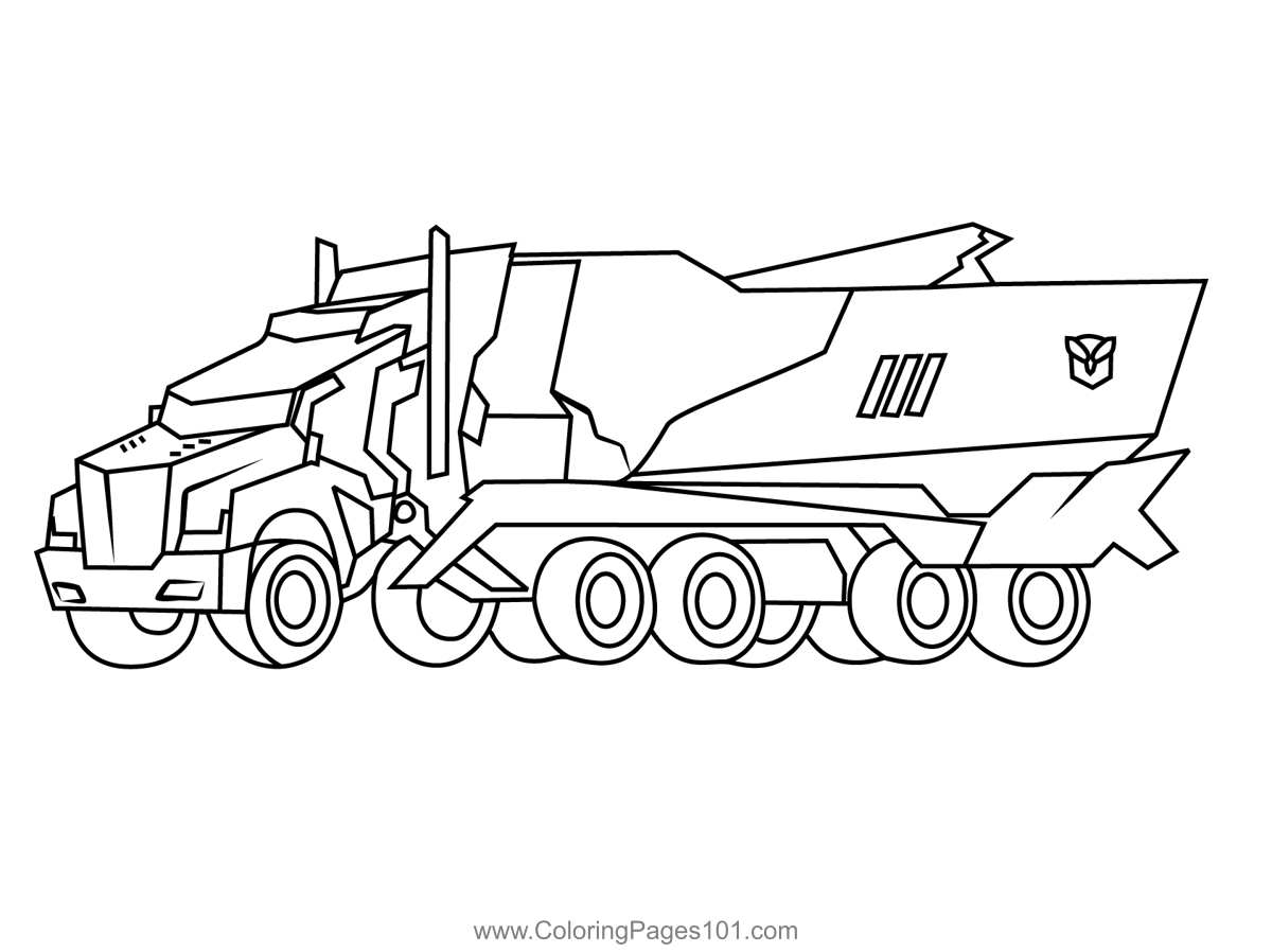 Optimus prime disguised from transformers coloring page for kids