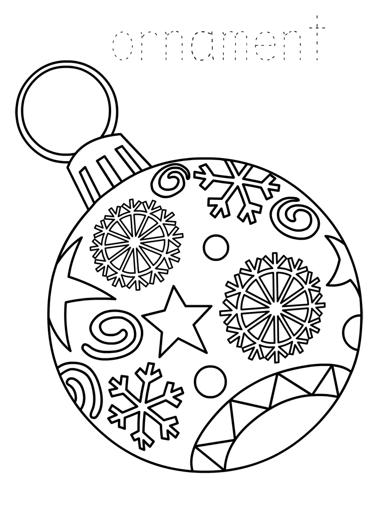 Christmas ornament coloring pages