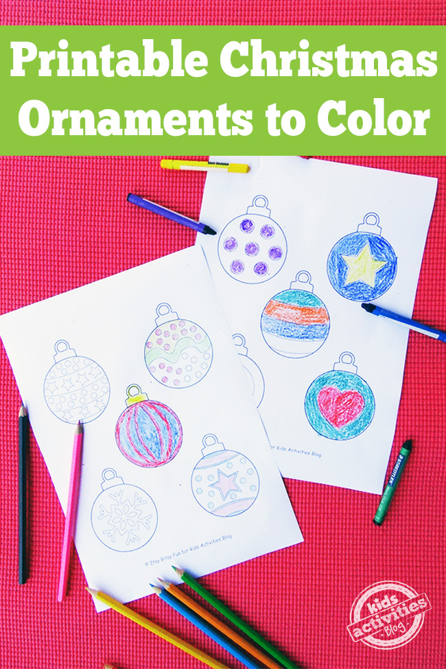 Printable christmas ornaments for kids to color decorate kids activities blog