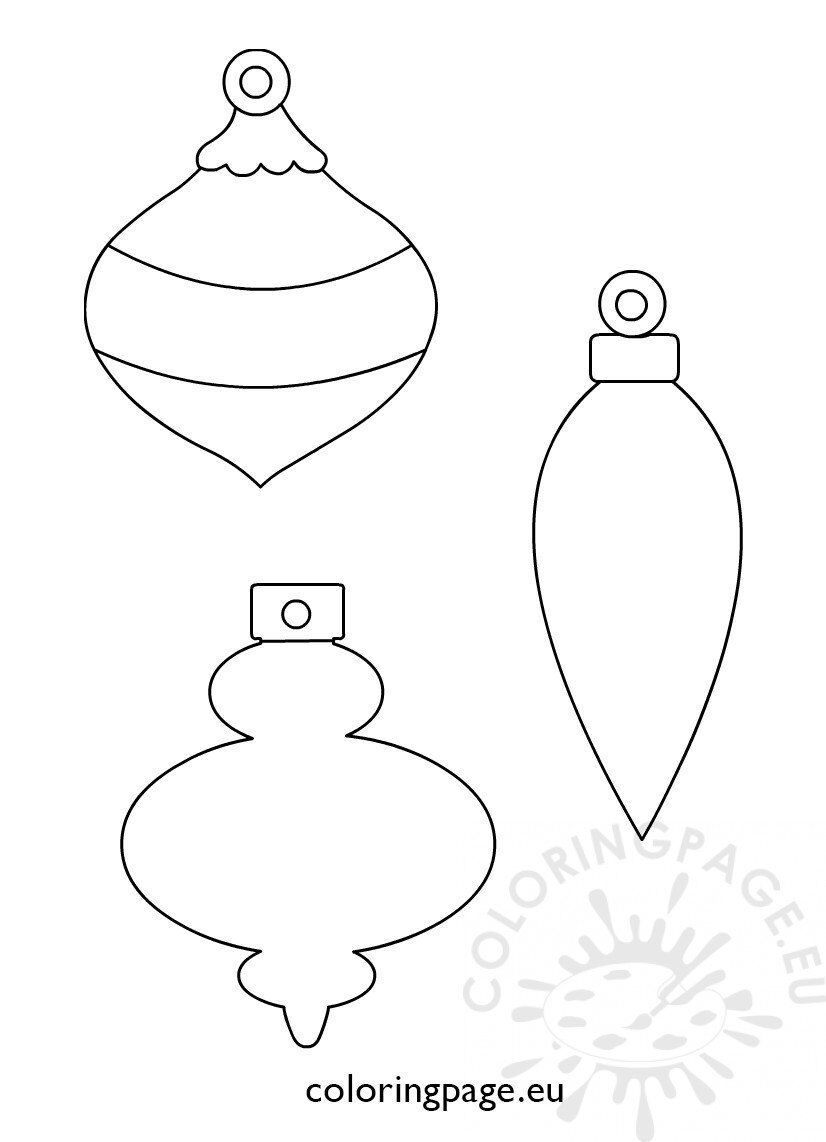 Christmas printable ornament shapes coloring page