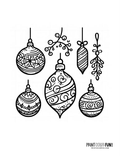 Christmas ornament clipart coloring pages for happy holiday fun at