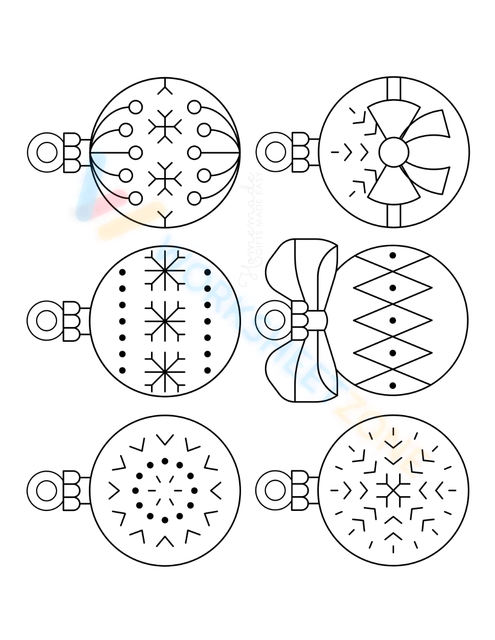 Free printable christmas ornament coloring pages for kids