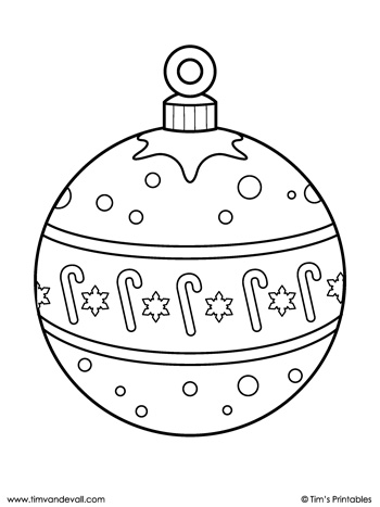 Christmas ornament coloring page â candy canes â tims printables