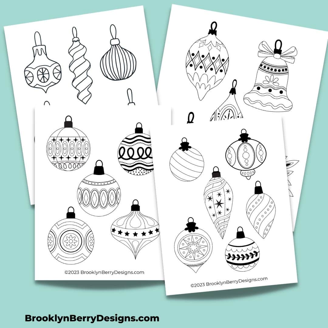 Christmas ornaments coloring pages