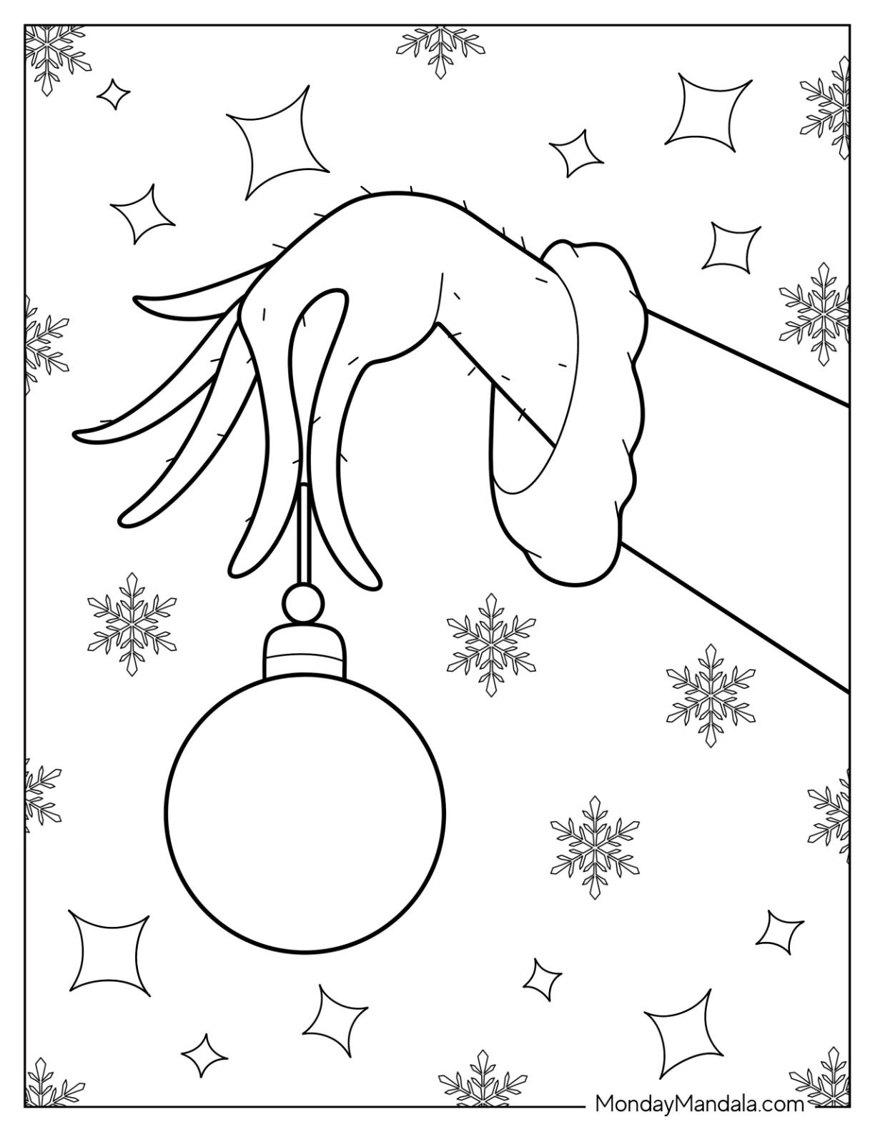 Christmas ornament coloring pages free printables