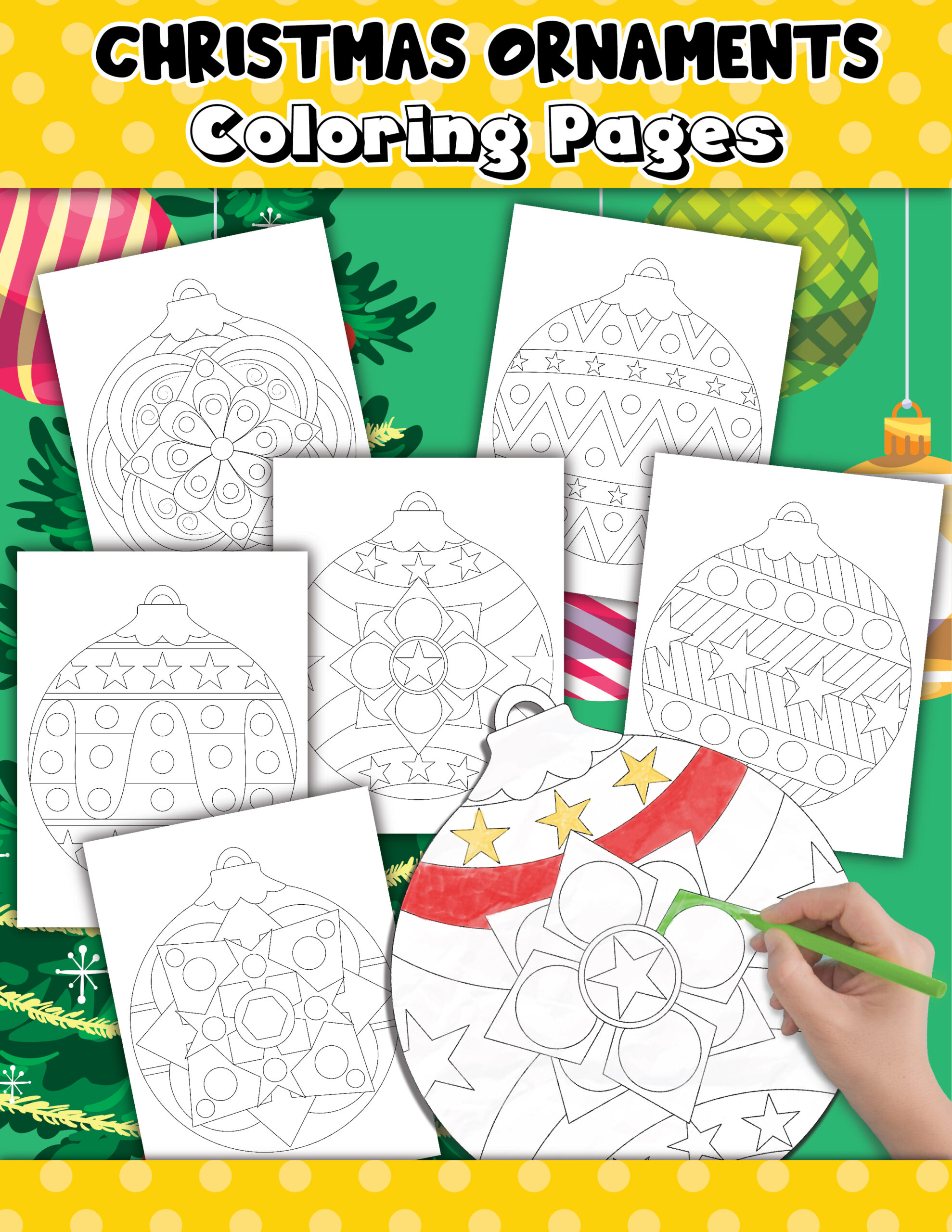 Free printable christmas ornament coloring pages