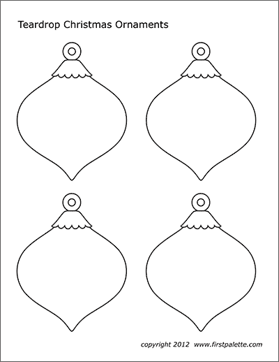 Christmas tree ornaments free printable templates coloring pages