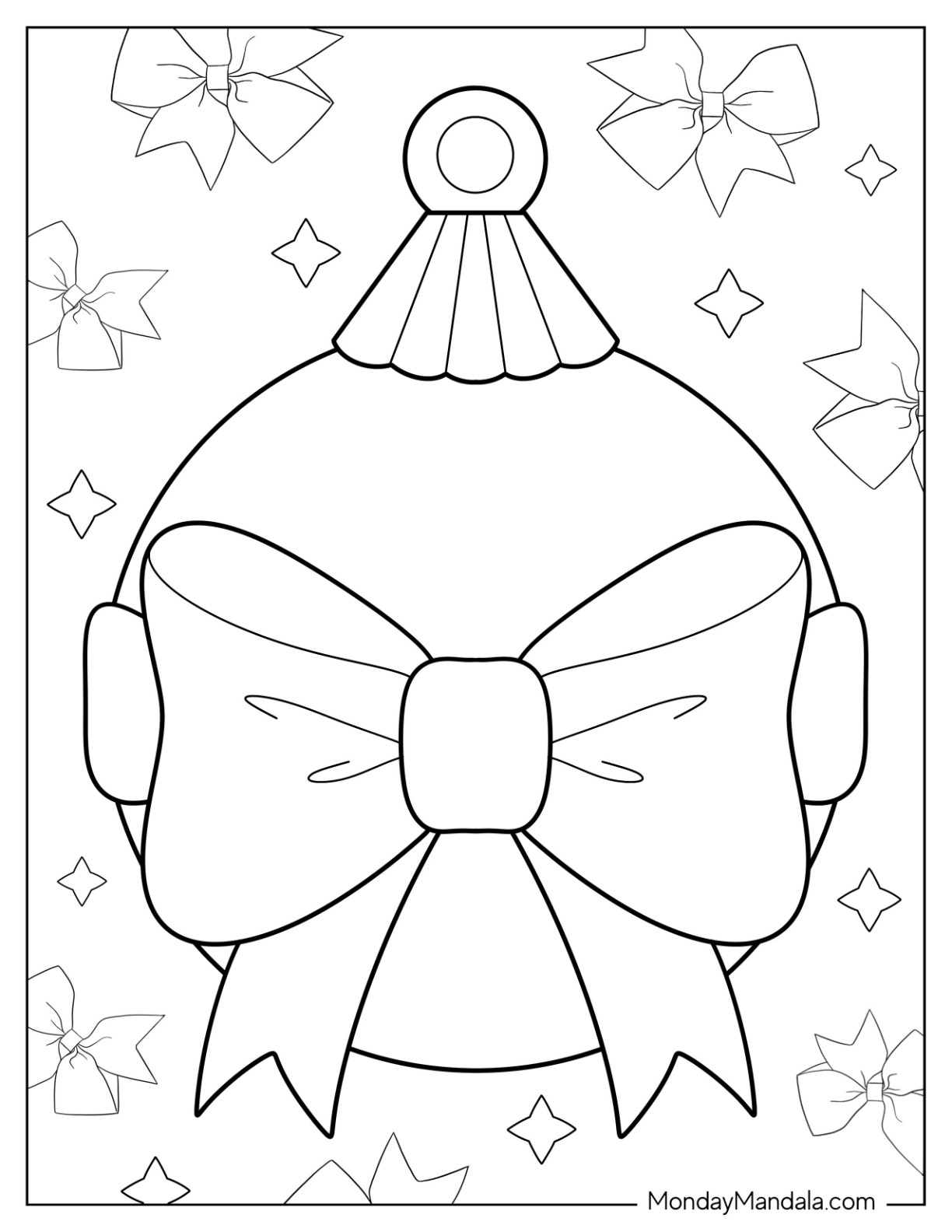 Christmas ornament coloring pages free printables