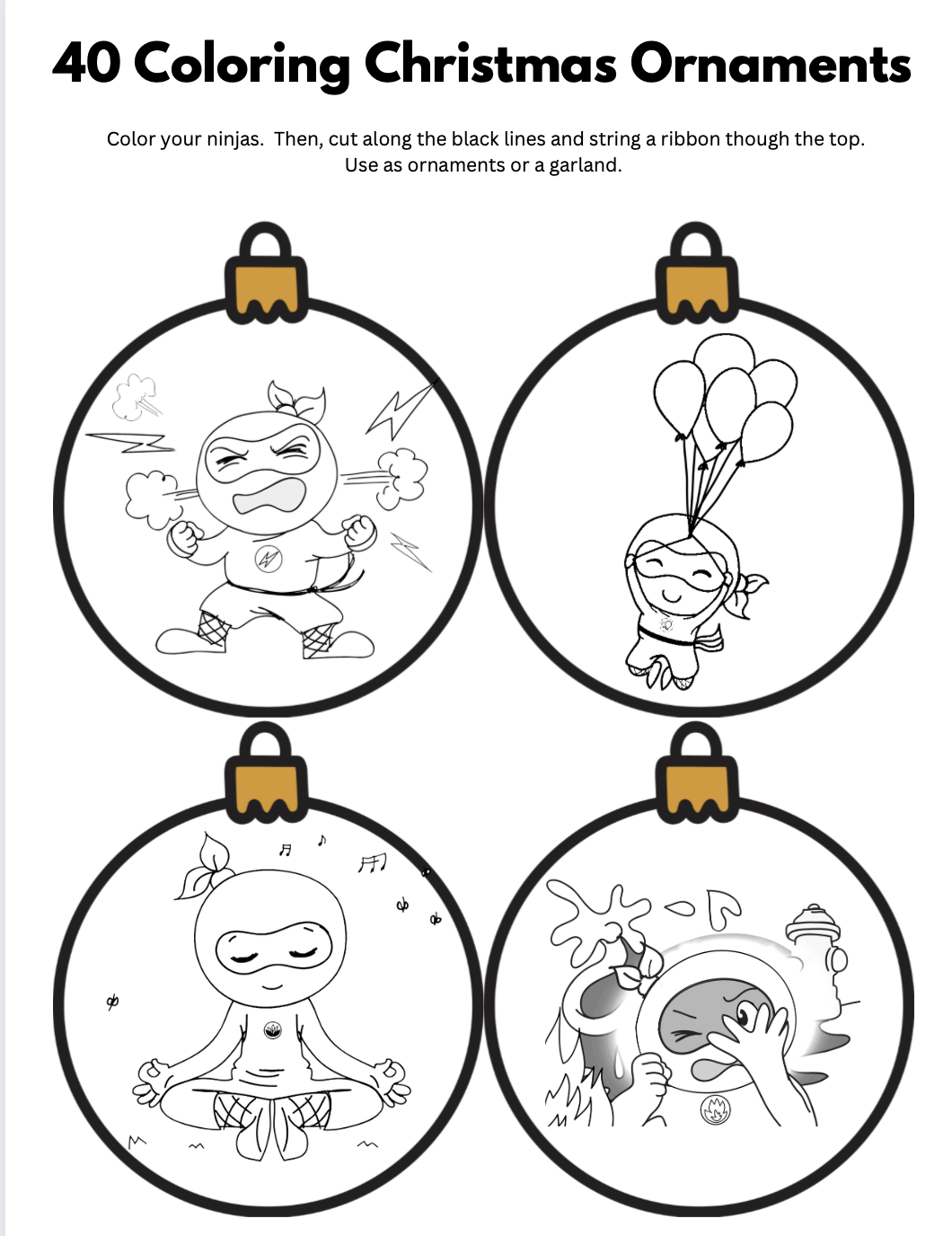 Coloring christmas ornaments