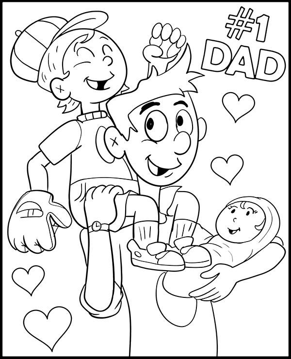 Printable coloring page for fathers day