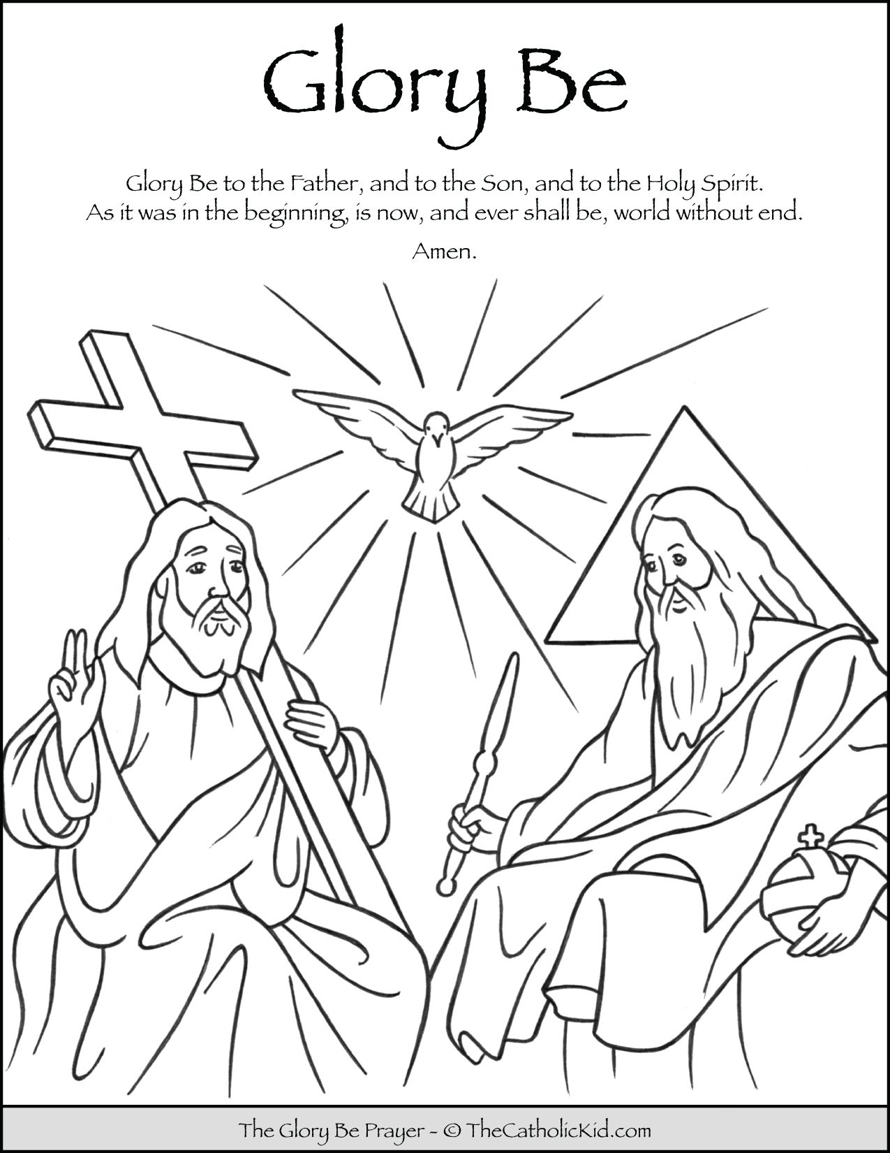Glory be prayer coloring page