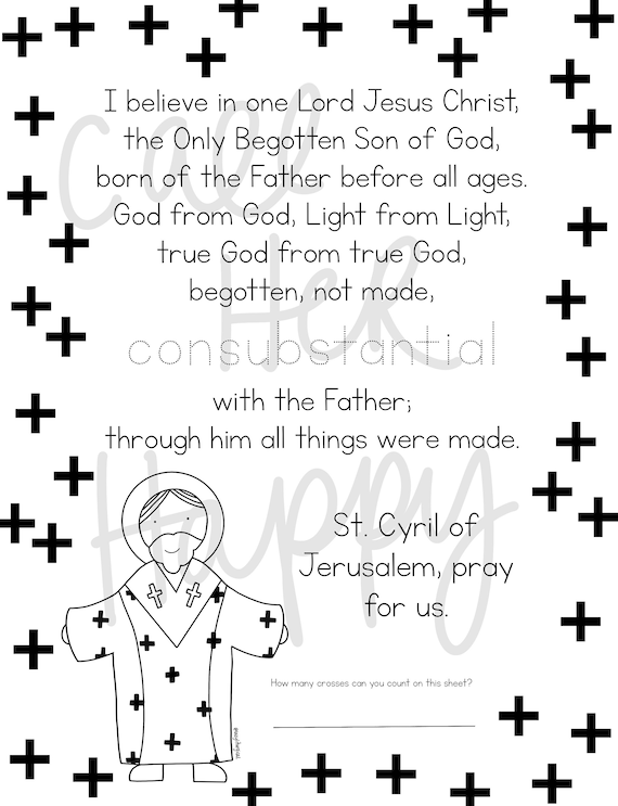 St cyril jerusalem worksheet printable coloring page sheet liturgical year catholic resources kids fprayer activities jesus
