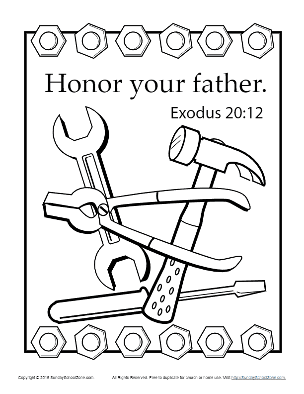 Honor your father coloring page printable activities
