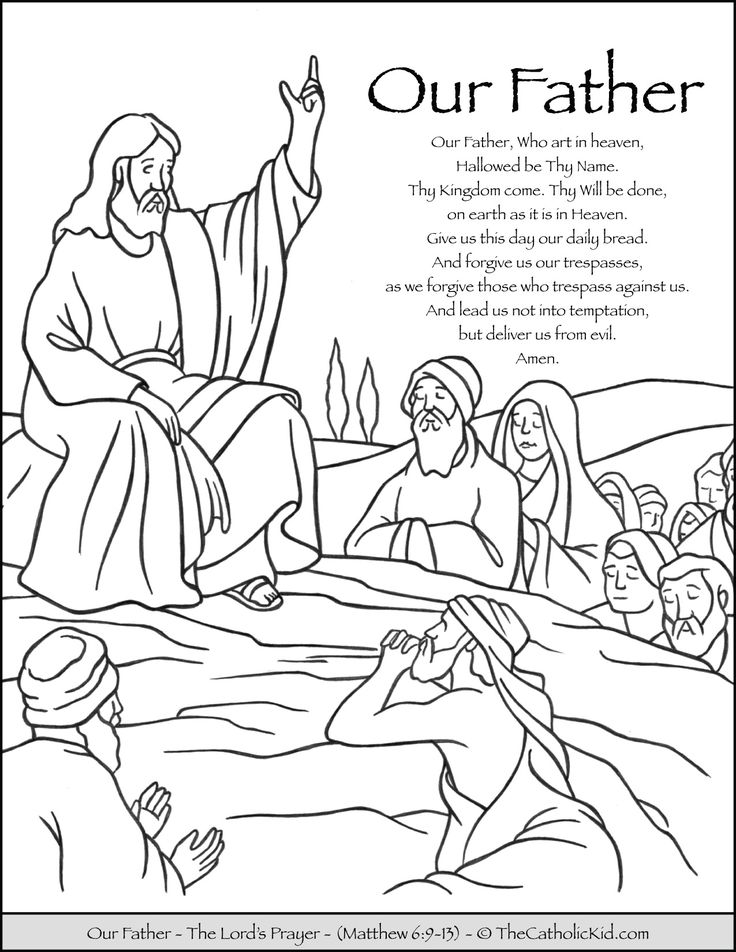 Our father prayer coloring page