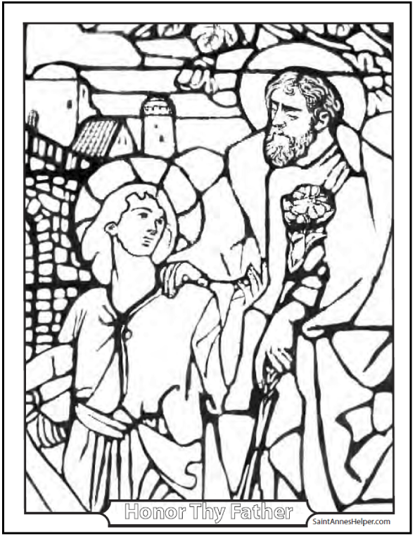 Joseph and jesus coloring page âïâï perfect father and son