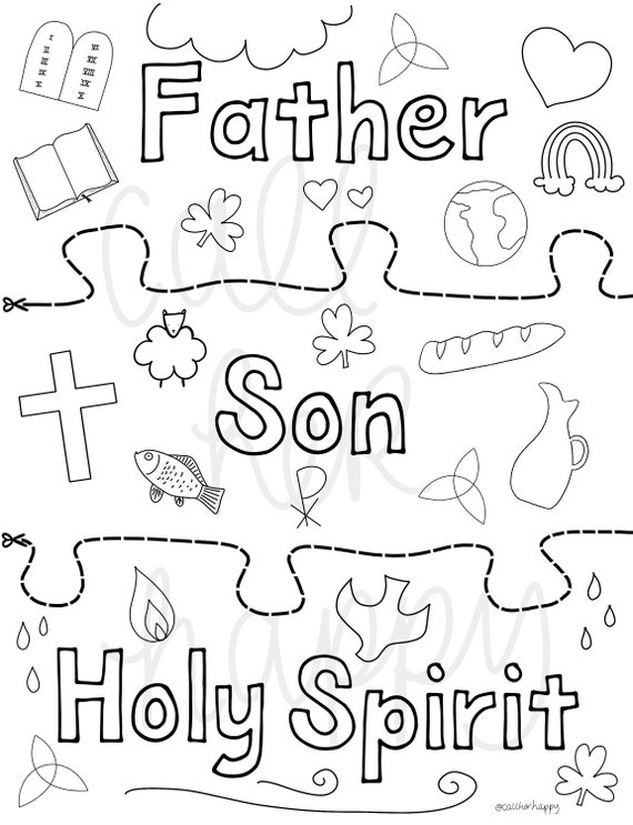 Trinity sunday puzzle worksheet printable coloring page sheet liturgical year catholic resources for kids feast day prayer activities jesus