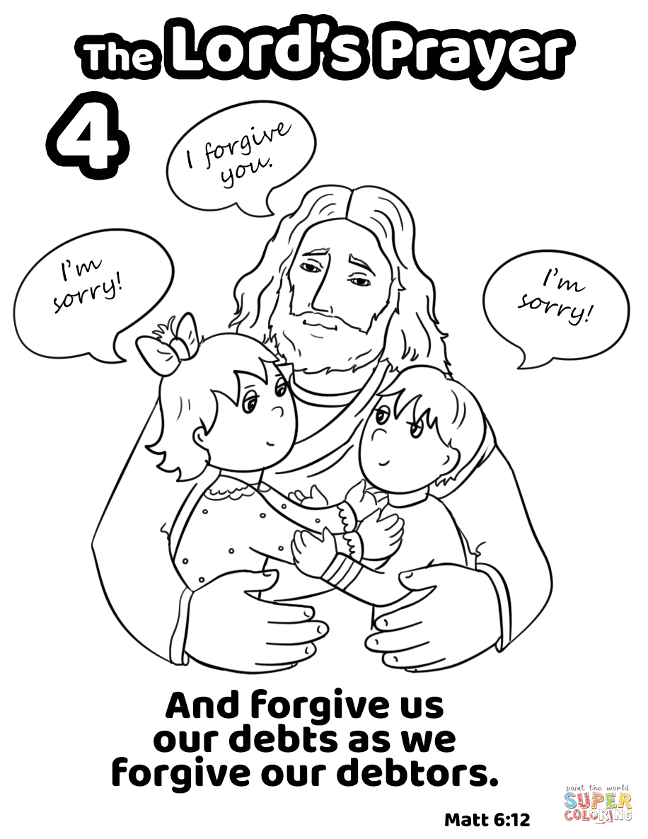And forgive us our debts as we forgive our debtors coloring page free printable coloring pages