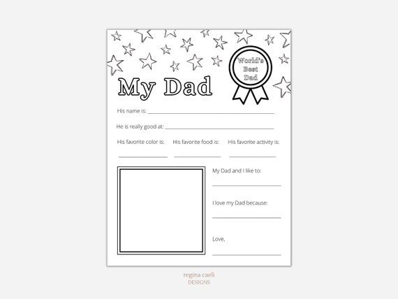 Fathers day worksheet fathers day coloring page my dad worksheet fathers day printable all about my dad printable pdf