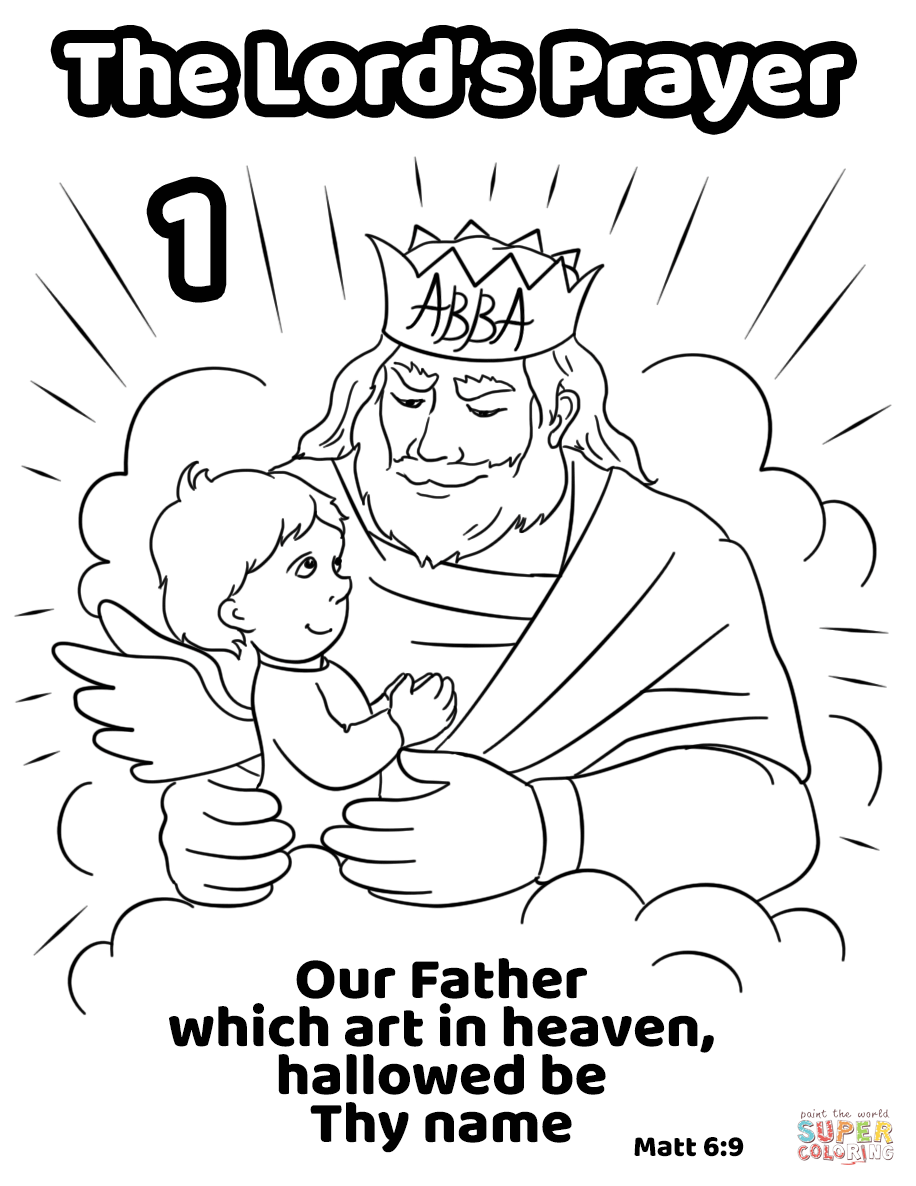 Our father which art in heaven hallowed be thy name coloring page free printable coloring pages