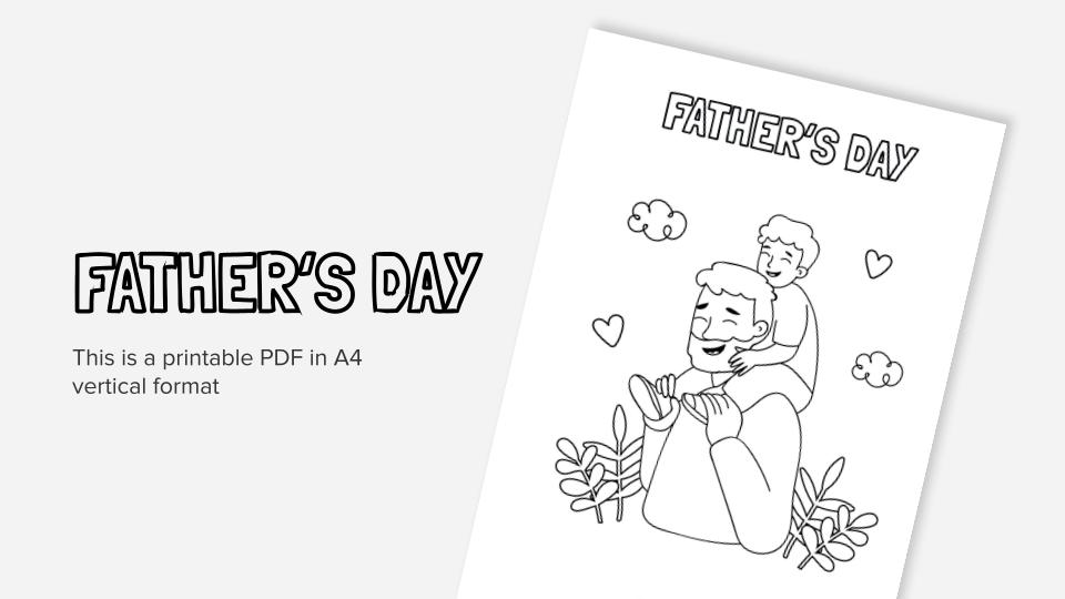 Happy fathers day printable coloring worksheet