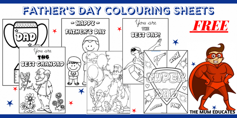 Fathers day colouring pages for kids