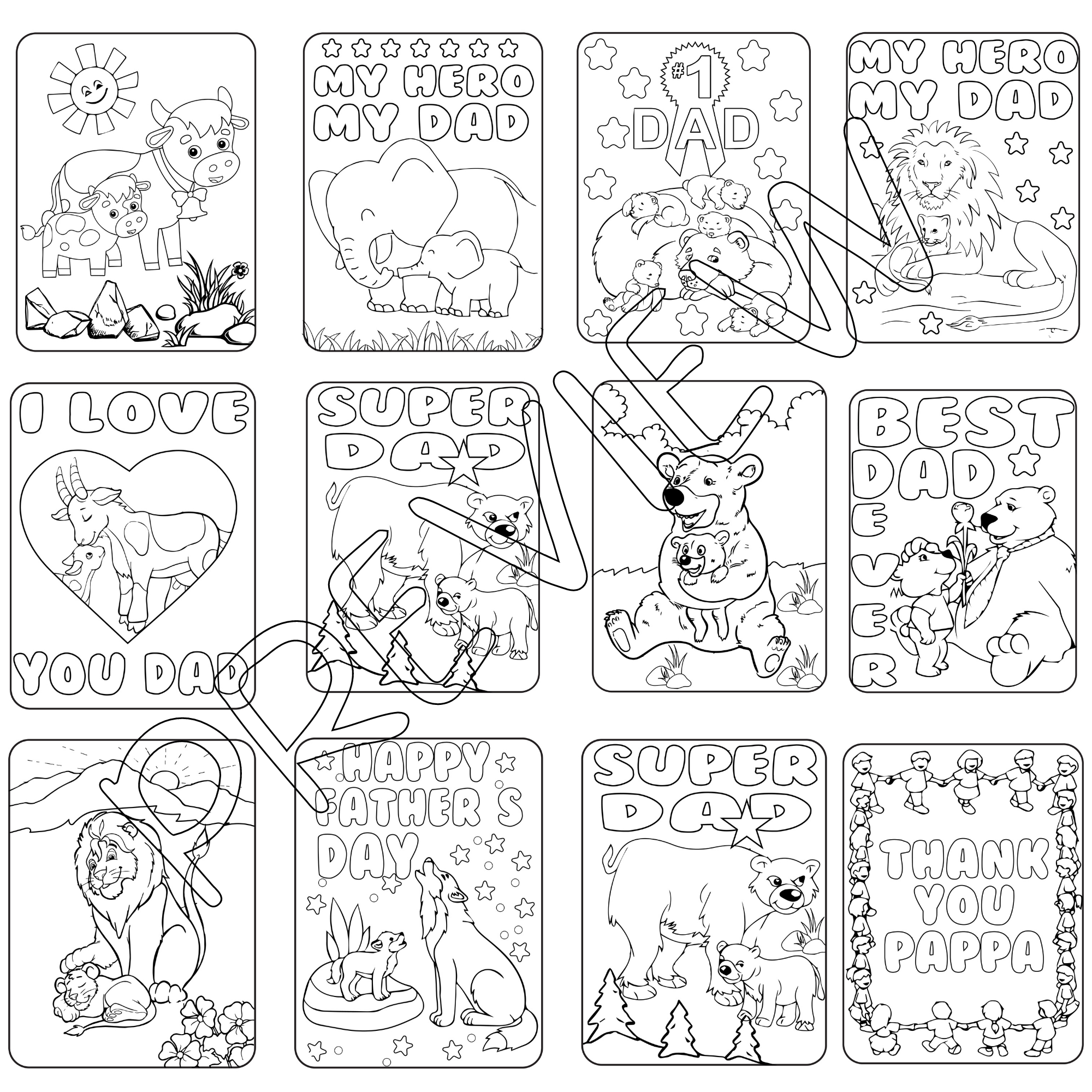 Happy fathers day coloring pages sheets