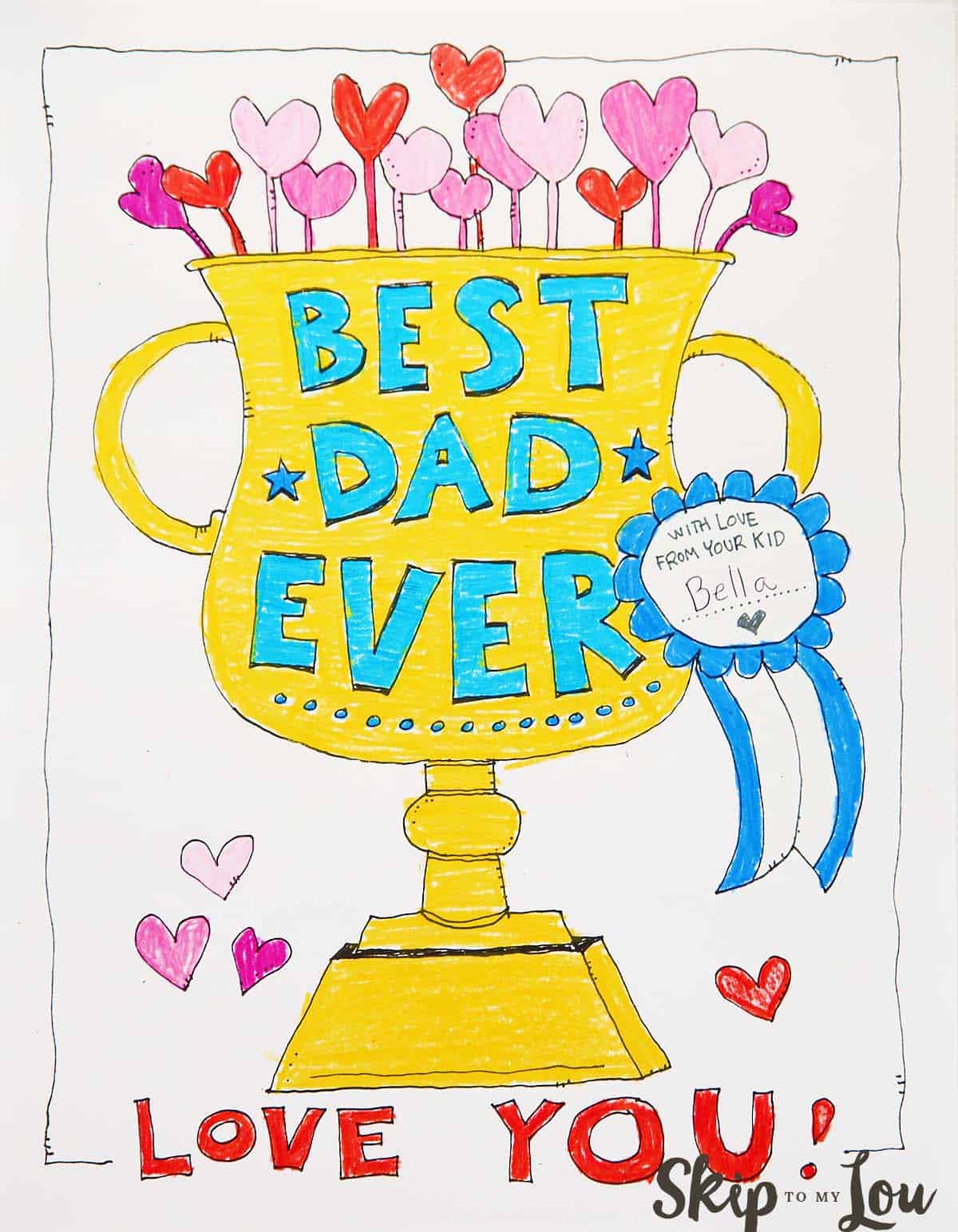 Dad coloring page for the best dad