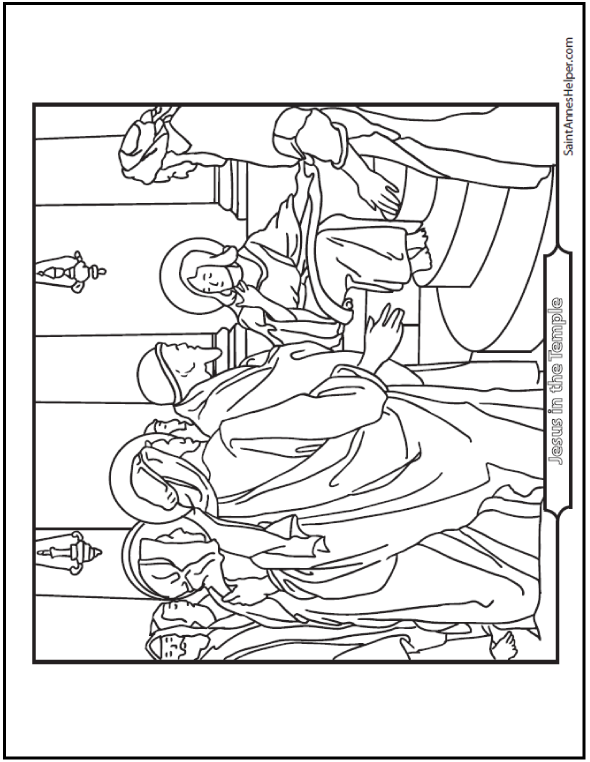 Child jesus coloring page âïâï young jesus teaching in the synagogue