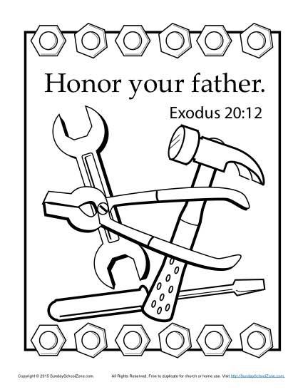 Honor your father coloring page sunday school coloring pages fathers day coloring page sunday school preschool