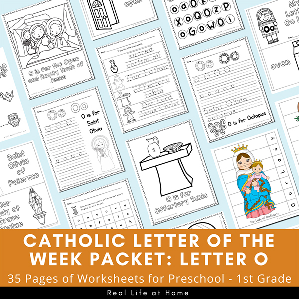 Letter o â catholic letter of the week worksheets and coloring pages