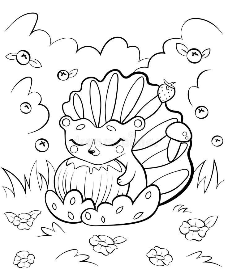 Hedgehog coloring book stock illustrations â hedgehog coloring book stock illustrations vectors clipart