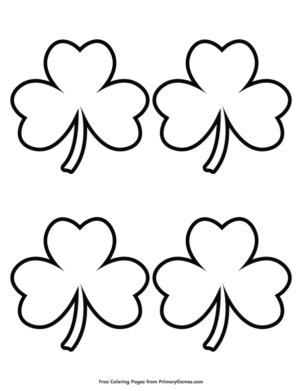 Simple shamrock outline coloring page â free printable ebook st patricks day crafts for kids shamrock template st patricks day decorations