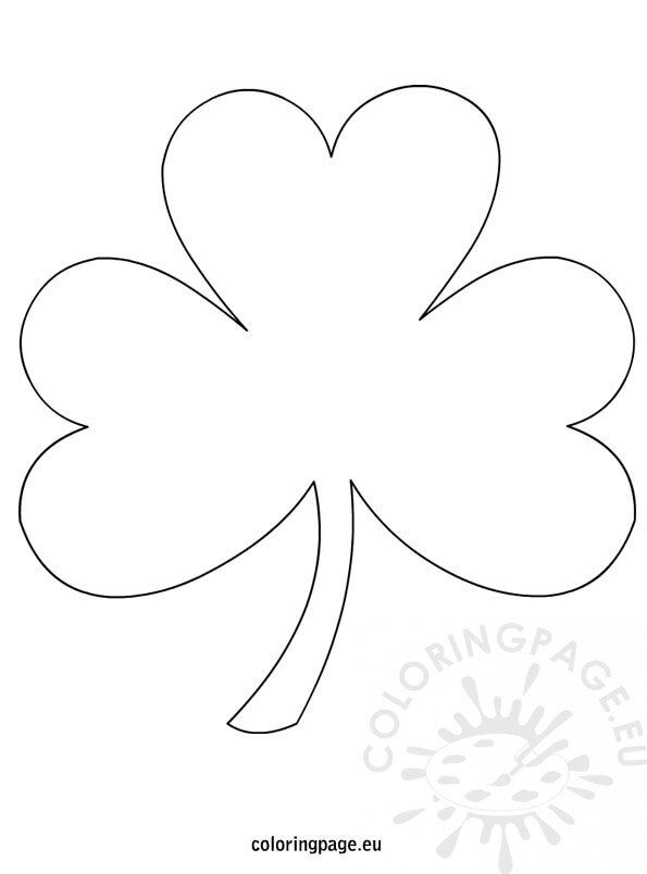 Shamrock template coloring page