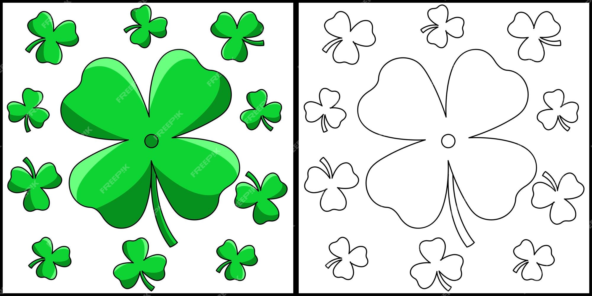 Premium vector st patricks day shamrock coloring page vector