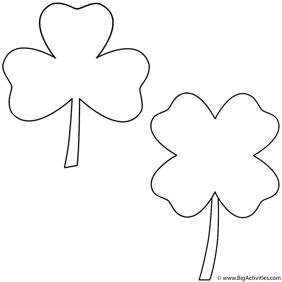 Three leaf clover and four leaf clover